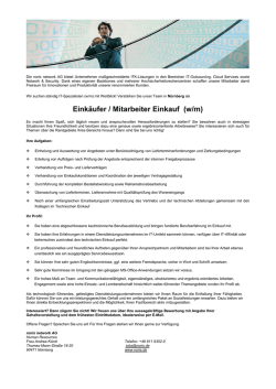 Eink&auml;ufer / Mitarbeiter Einkauf (w/m)