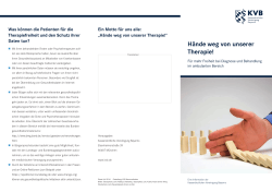 H&auml;nde weg von unserer Therapie - Kassen&auml;rztliche Vereinigung
