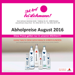 Marktangebote im August 2016