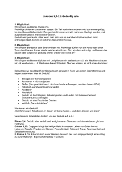 Jakobus 5,7-11: Geduldig sein