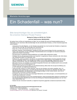 Ein Schadenfall &ndash; was nun? - Financial Services