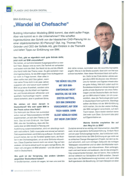 Interview in Beratende Ingenieure 7/8 2016