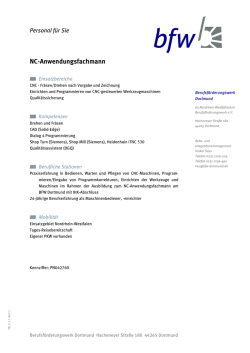 NC-Anwendungsfachmann - Berufsf&ouml;rderungswerk Dortmund