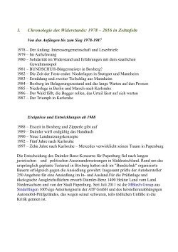1. Chronologie des Widerstands: 1978 – 2016 in