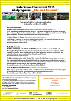 Festival Filmprogramm am 21. und 22. Juli 2016