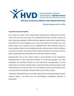 24. Juli 2016 – Humanistische Einschulung