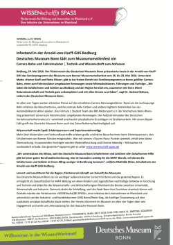 Pressemitteilung zum Infostand an der Arnold-von-Harff