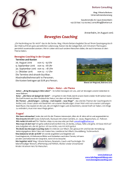 Bewegtes Coaching - Bottaro Consulting