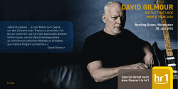 hr1-Booklet zum David Gilmour-Konzert am 18.7.2016 in Wiesbaden
