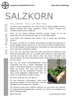 Salzkorn - Juli / August 2016 - EMK Kloten