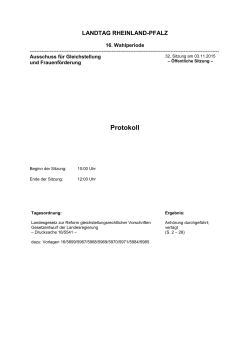 Protokoll - Gleichstellungsbeauftragte in Rheinland