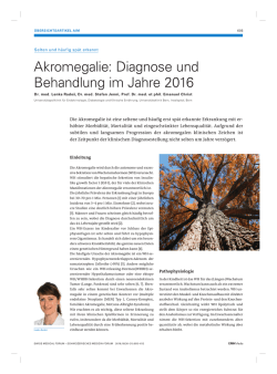 Akromegalie: Diagnose und Behandlung im Jahre 2016