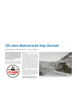 125 Jahre Bahnstrecke Visp–Zermatt