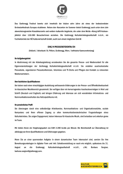 Pressereferent/in Grafenegg Kulturbetriebs GmbH