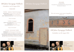 180 Jahre Synagoge Heßloch 180 Jahre Synagoge Heßloch 180