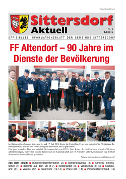 FF Altendorf – 90 Jahre im Dienste der Bevölkerung
