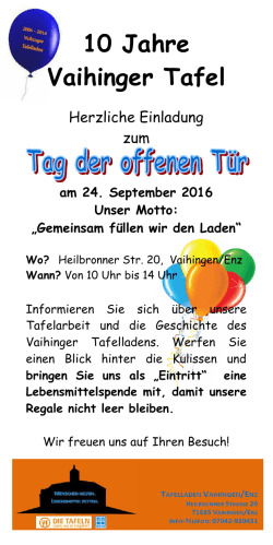 10 Jahre Vaihinger Tafel