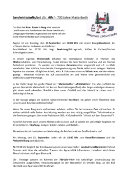 Infoblatt - 700 Jahre Maitenbeth