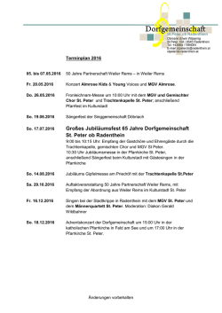 Gro&szlig;es Jubil&auml;umsfest 65 Jahre Dorfgemeinschaft St. Peter ob