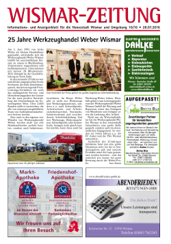 25 Jahre Werkzeughandel Weber Wismar - WISMAR
