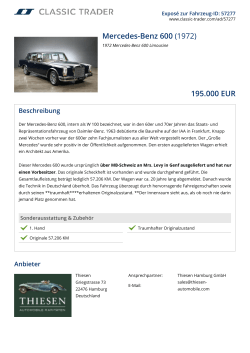 Mercedes-Benz 600 (1972) 195.000 EUR
