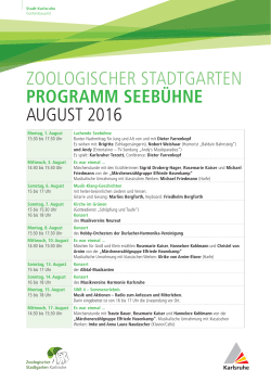 Programm der Seebühne im August 2016