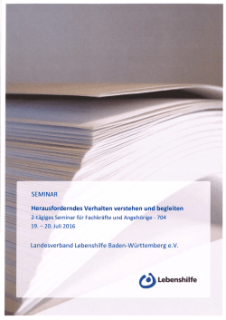 erhalten - Landesverband Baden-Württemberg der Lebenshilfe für