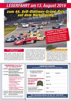 LESERFAHRT am 13. August 2016