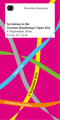 Flyer: German Bundestag`s 2016 Open Day