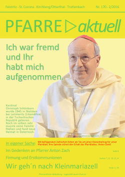 Ich war fremd und Ihr habt mich aufgenommen.