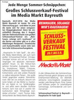 Großes Schlussverkauf-Festival im Media Markt Bayreuth