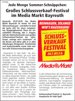 Gro&szlig;es Schlussverkauf-Festival im Media Markt Bayreuth