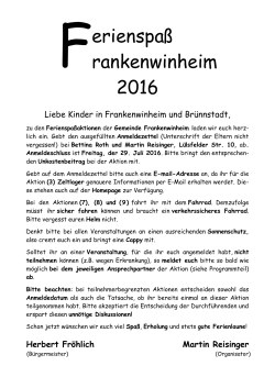 Programm 2016 - Frankenwinheim