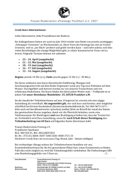 Infoblatt Crashkurse 2016 zum Herunterladen sowie im folgenden