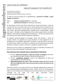 Einladung  - Netzwerk Weltoffener Saalekreis