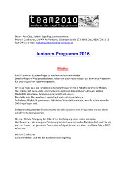Junioren-Programm 2016