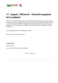 17. August, Mittwoch - Orientierungslauf bei Landshut