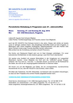 Jahrestreffen in Bleienbach 27 + 28. August 2016