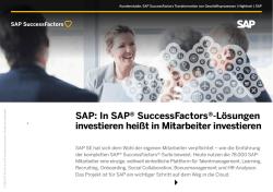 In SAP&reg; SuccessFactors&reg;-L&ouml;sungen investieren hei&szlig;t in