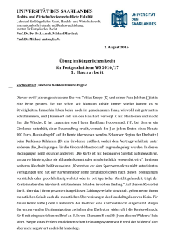 Sachverhalt der ersten Ferienhausarbeit - Martinek