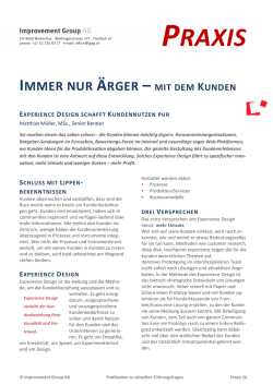 Immer nur &Auml;rger - Improvement Group AG