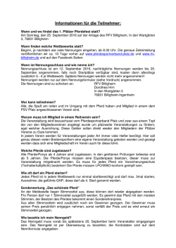 Informationen f&uuml;r die Teilnehmer