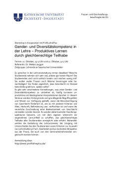 Gender- und Diversitätskompetenz in der Lehre – Produktives