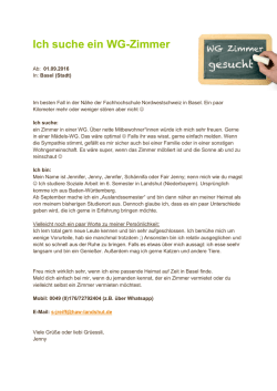 Ich suche ein WG-Zimmer - Fachschaft Soziale Arbeit FHNW