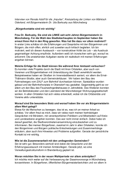 Interview von Renate Adolf f&uuml;r die &bdquo;Impulse