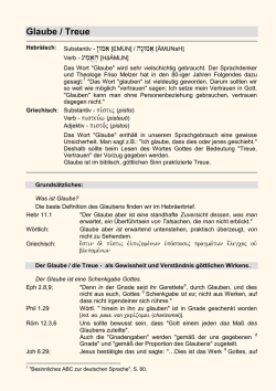 Glaube / Treue