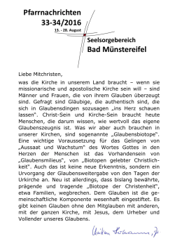 Pfarrnachrichten (33-34) HP 13. – 28.8.2016