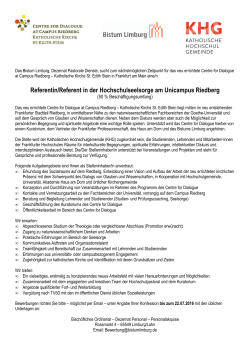 Referentin/Referent in der Hochschulseelsorge am - KHG