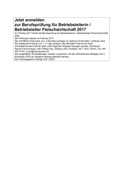 Jetzt anmelden zur Berufspr&uuml;fung f&uuml;r Betriebsleiterin / Betriebsleiter