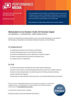 jetzt bewerben - Performance Media